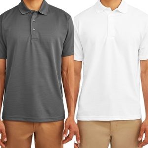2-Pack Men’s Ben Hogan Performance Easy Care Solid Short Sleeve Polo/Golf Shirts